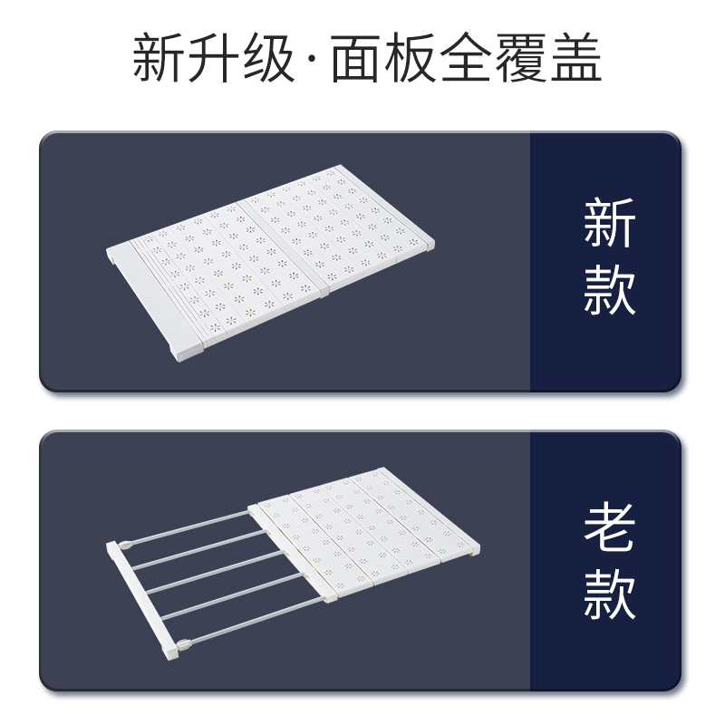 衣柜分层隔板柜子隔层隔断橱柜免钉可伸缩卧室置物架分隔收纳神器 - 图1