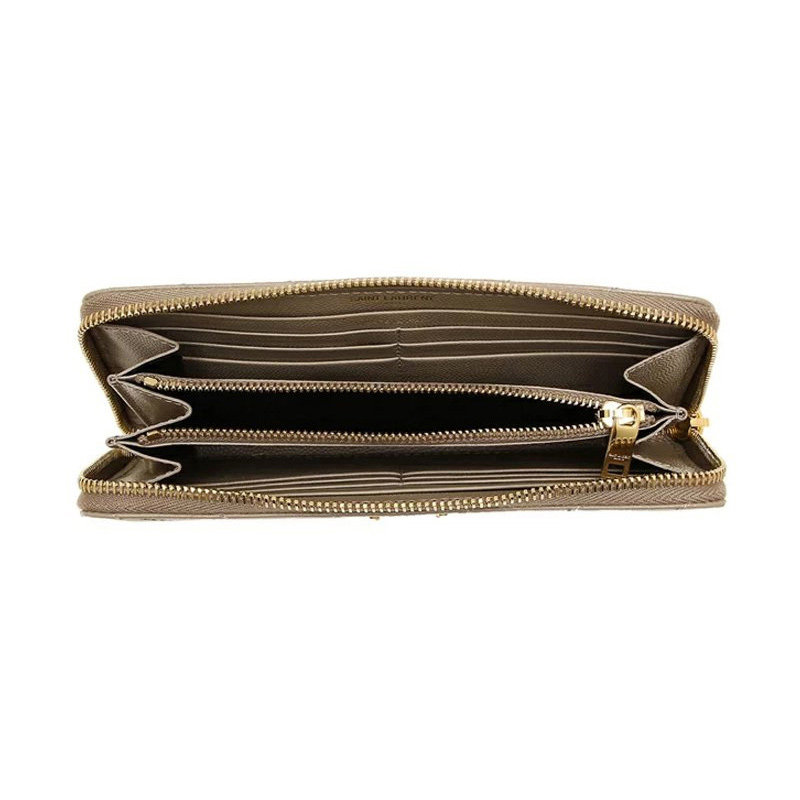 圣罗兰深裸色女士经典长款零钱包 联采海外女士包袋