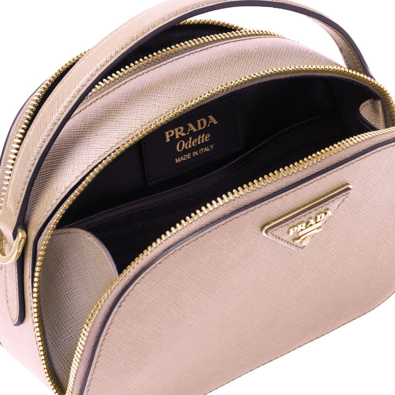 prada女士粉色牛皮logo饰休闲包 联采海外女士包袋