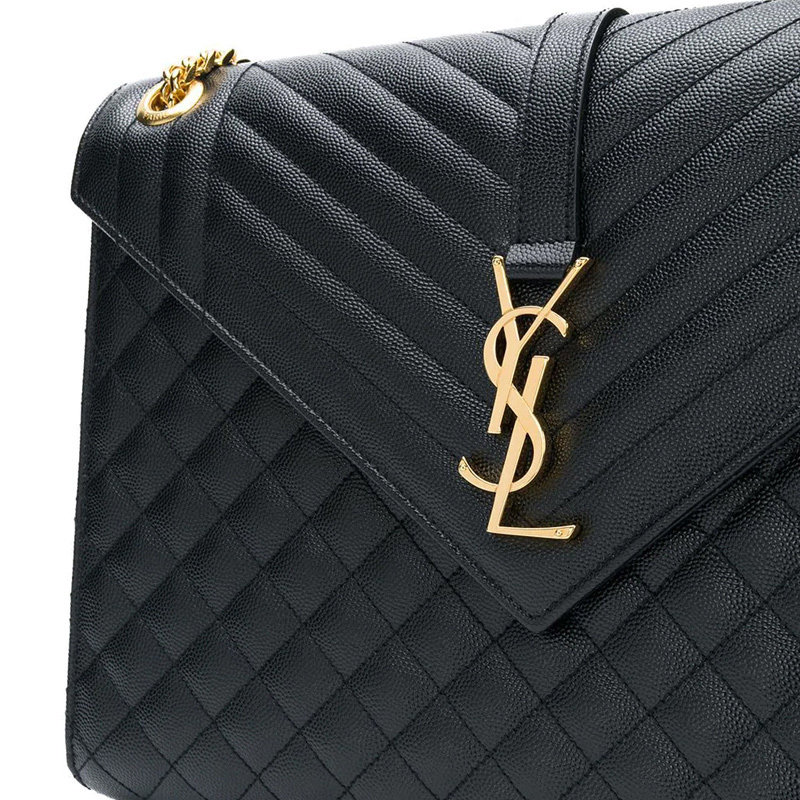 圣罗兰女士牛皮黑色金属新款单肩包 联采海外女士包袋