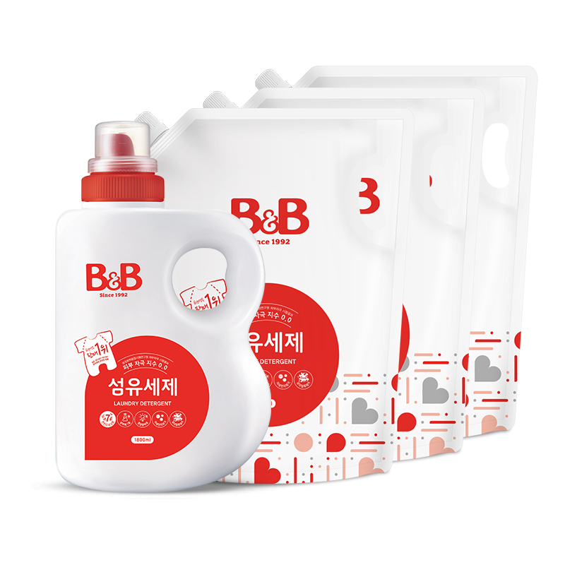 韩国保宁婴儿洗衣液婴幼儿儿童洗衣液香草香(1800ml+2100ml*3袋)