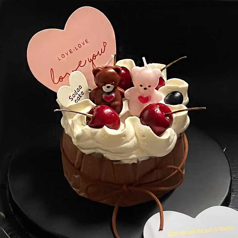 2.14情人节蛋糕装饰情侣爱心小熊蜡烛loveyou卡片甜品烘焙插件,淘宝优惠券,粉丝福利购,淘宝优惠卷