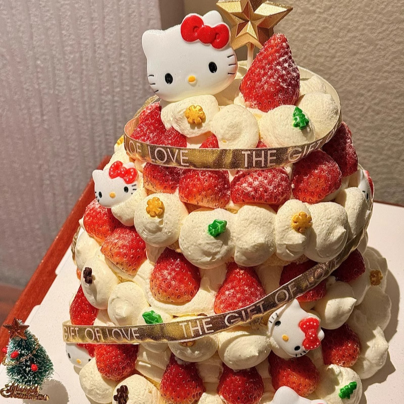 网红圣诞节树kt猫许愿树蛋糕装饰小猫HelloKitty摆件烘焙装扮插件,淘宝优惠券,粉丝福利购,淘宝优惠卷