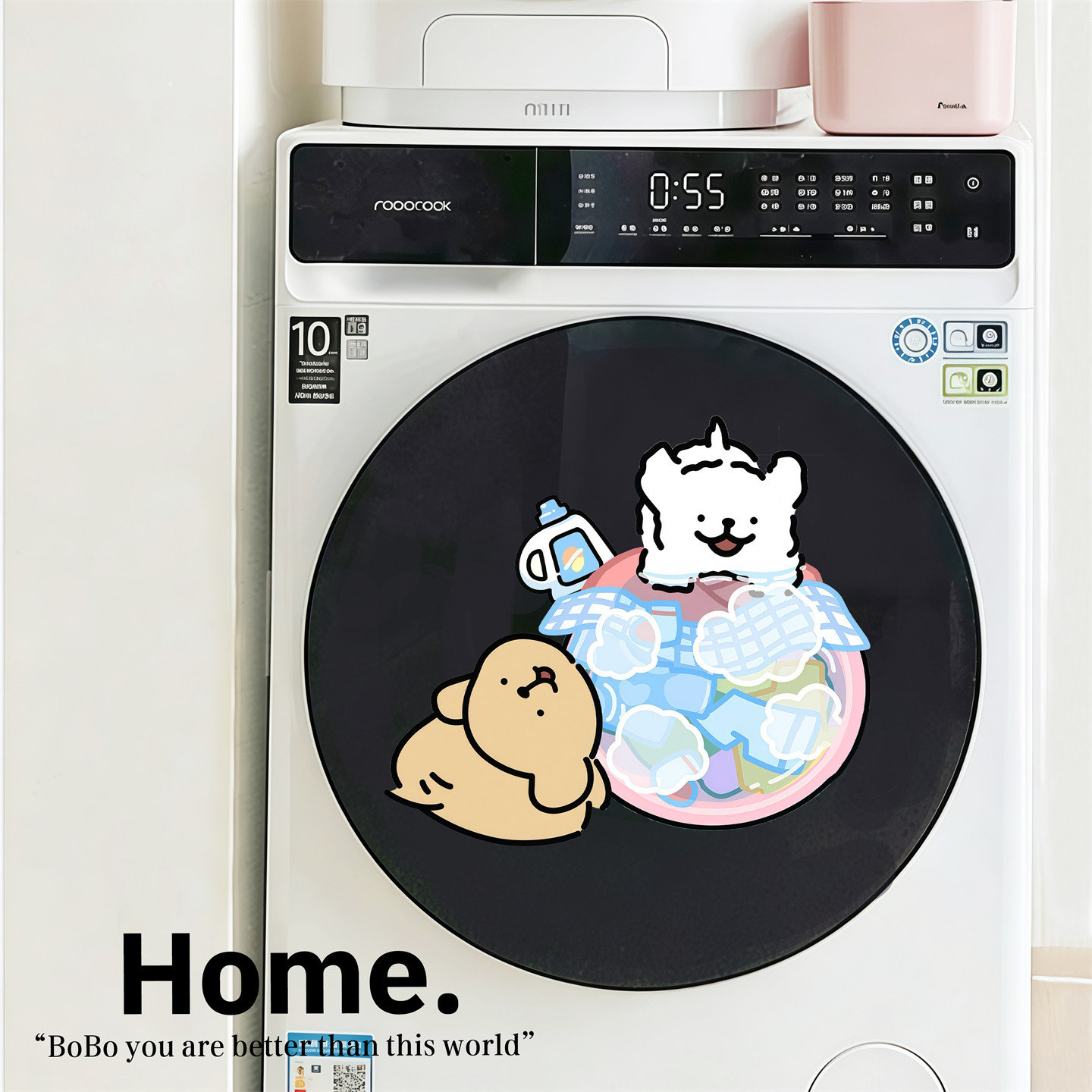 蜡笔小新滚筒洗衣机外壳翻新贴纸卫生间玻璃装饰可爱卡通静电贴纸,淘宝优惠券,粉丝福利购,淘宝优惠卷