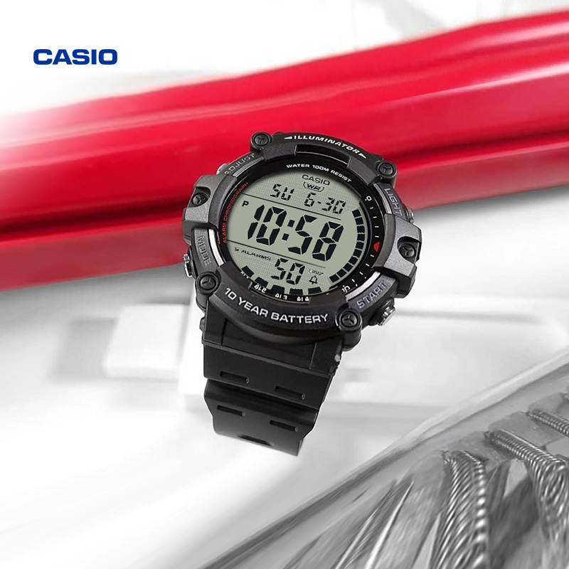 casio男士大屏数显运动款石英表 casio钟华海外日韩腕表