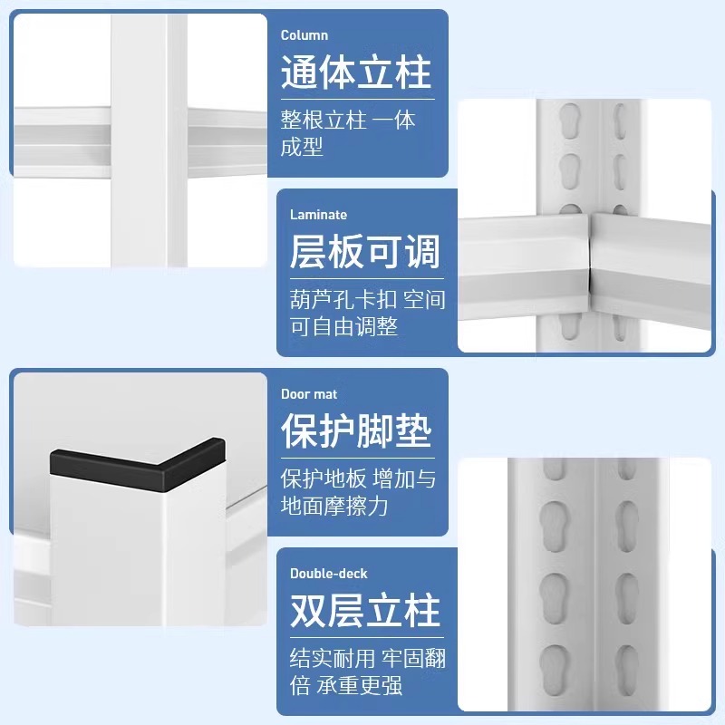 仓储货架置物架多层落地角钢货物架仓库储物架阳台收纳地下室铁架-图2