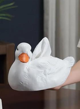 厂家直销创意新款网红维尔柯鸭子纸巾盒装饰品摆件家用客厅茶几抽