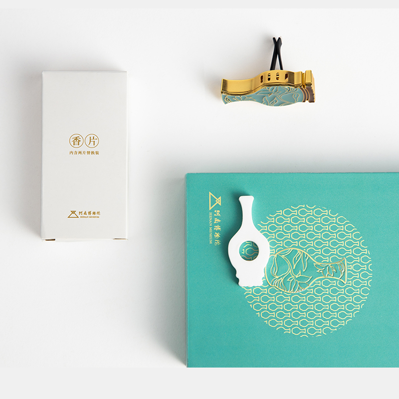 河南博物院鹅颈瓶车载香薰大吉汽车香氛持久礼盒送人创意礼物文创