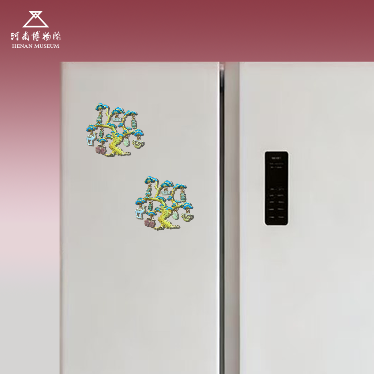 河南博物院历史之树冰箱贴文创纪念品创意造型高颜值金属装饰磁贴