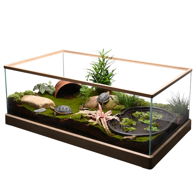 乌龟缸带晒台造景别墅玻璃生态造景水陆缸黄缘龟半水龟专用饲养箱,淘宝优惠券,粉丝福利购,淘宝优惠卷