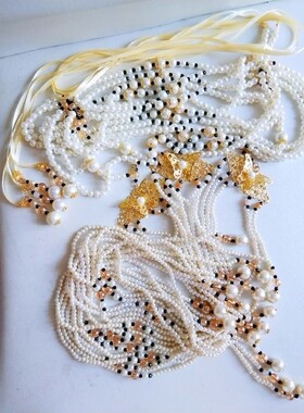 三千 新品古装女长腰链汉服襦裙腰饰 禁步仿珍珠流苏飘带宫绦古典