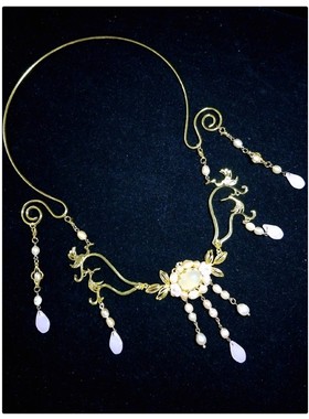 坦领明制汉服璎珞华丽风珍珠项圈