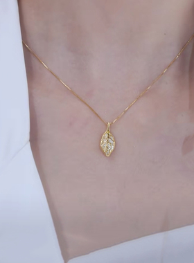 钛钢金枝玉叶项链女2022年新款潮