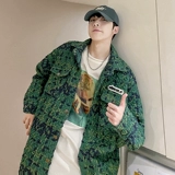 Зеленая мужская куртка, демисезонная рубашка, парная одежда для влюбленных, в стиле Шанель, французский стиль, изысканный стиль