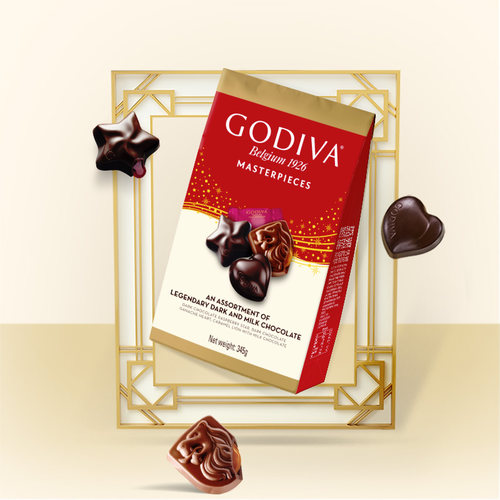 GODIVA歌帝梵经典大师混合口味夹心黑巧克力345g儿童零食生日礼物 - 图1