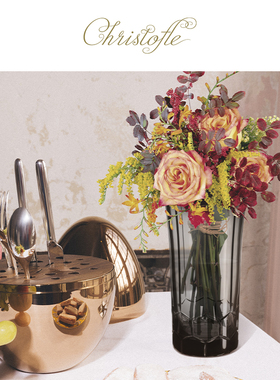 昆庭水晶玻璃花瓶摆件