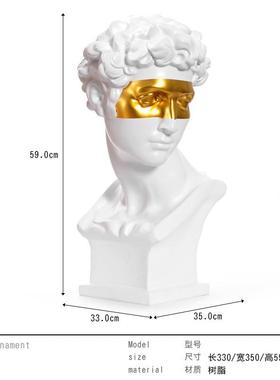 大卫雕塑人头像艺术品售楼处样板房客厅电视柜摆设家具卖场摆件