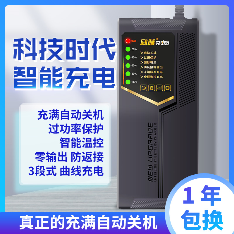 自动断电旭派电池电动车电瓶充电器48v12ah60v72v20ah35a通用原装 - 图0