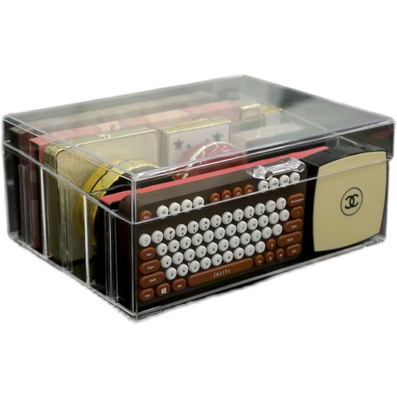 Desktop powder air cushion eye shadow transparent storage box with lid