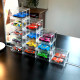 1:64 children's toy storage box alloy car model display stand wind and fire dustproof display box sky and earth cover