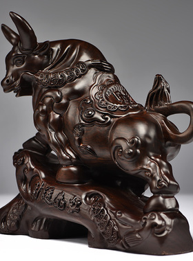 黑檀木运势如虹开业送礼生肖牛