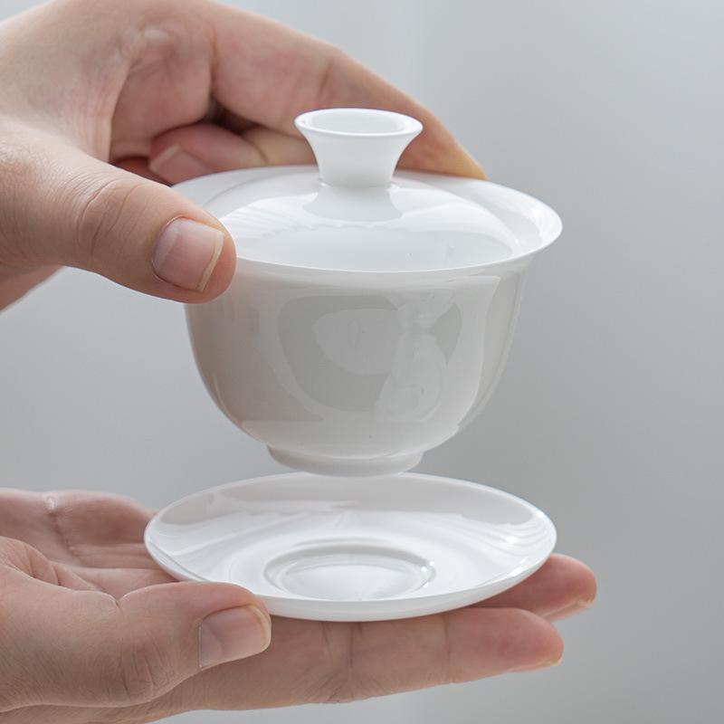 凤凰单丛轻薄透光三才盖碗迷你高端旅功夫茶具小容量潮州家用骨瓷 - 图2