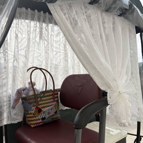 通用款雅迪CL9S电动三轮车窗帘粘贴遮阳帘防晒纱帘装饰用品短帘 - 图3