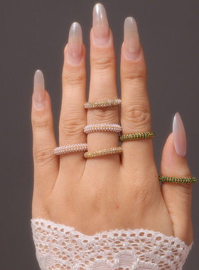 Jewelry Ins Fashion Sparkling Zircon Light Luxury Ring