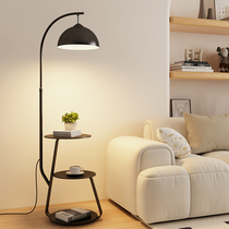 Nordic tea table integrated floor lamp minimalist Dining Room Bedroom Bedside Headlights Idea with bed head cabinet Vertical table lamp