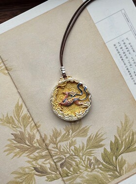 描金珐琅金敦煌鹿彩吉祥如意一鹿有你长款毛衣链项链女吊坠配饰士