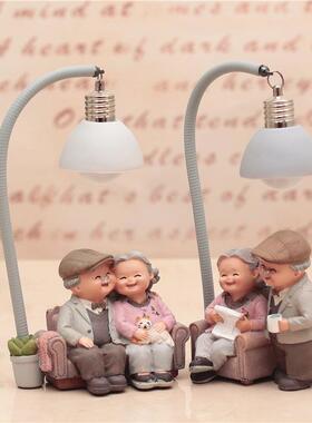 金婚结婚纪念礼品礼物 老夫妻老公婆摆件一对 送父母老人长辈生日