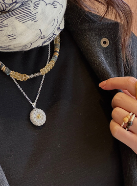 KHEMIA Fleur Pendant花蕊吊坠项链 花丝工艺高级质感银色馨花链