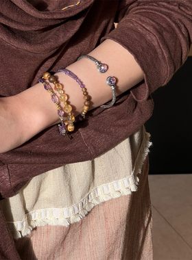 ZIXIU子休 潜意识深睡眠心流双层手链 沉香珍珠紫水晶手串新款