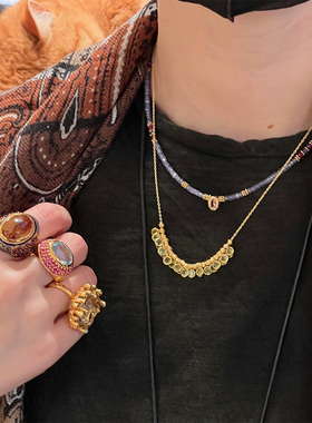 LEINIE 橄榄石流苏项链手工制作精致设计 Lou Peridot Necklace