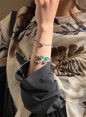 自留推荐 GEROCHRISTO GC复古手工雕花雕刻925纯银半宝石手镯