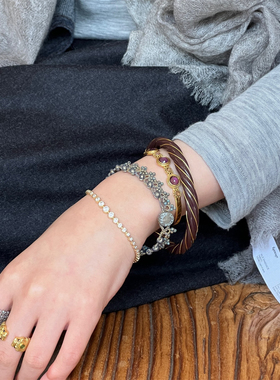 LORINA Octavia手链 法式手工编织串珠织线蕾丝手链高级质感腕饰