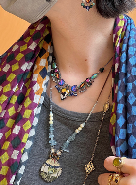 AYALA BAR R3640项链 Licorice Glass Necklace 手工制作锁骨链