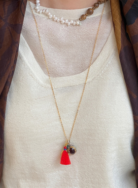 ZIXIU子休 瓶瓶安安穗穗瓶安项链 沉香吊坠流苏毛衣链新年礼物