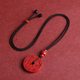 Natural imperial red cinnabar mountain ghost money pendant men's necklace safety buckle pendant raw stone animal year dragon and tiger coin