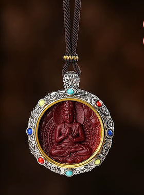 唐卡朱砂守护神吊坠本命年十二生肖官方正品男女款藏式项链低含量