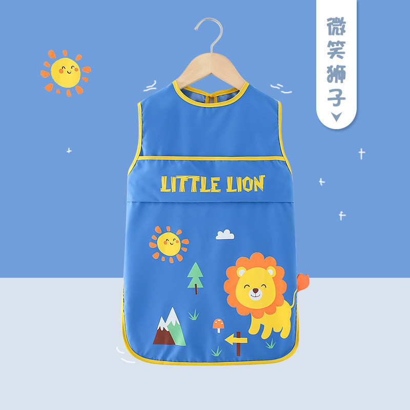 儿童围裙幼儿园防水防脏罩衣夏季大童宝宝吃饭围兜美术画画反穿衣,淘宝优惠券,粉丝福利购,淘宝优惠卷