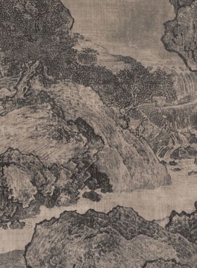 宋范宽溪山行旅图高清微喷山水画