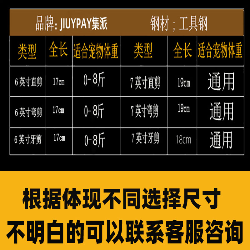 宠物剪刀专业修毛剪弯狗狗泰迪用品神器猫咪剃毛套装宠物美容剪刀 - 图2