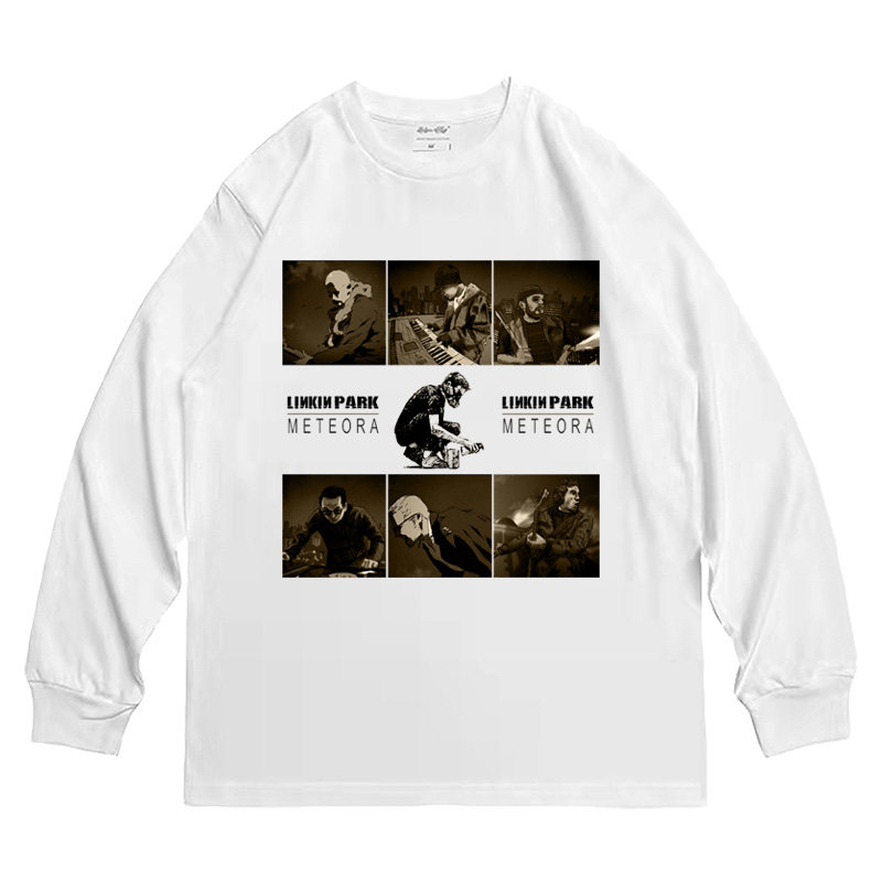 CLFC Linkin Park林肯公园说唱摇滚短袖t恤复古水洗长袖美式T恤潮 - 图0