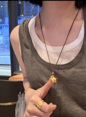 纸折星星项链女复古新中式精致时尚百搭甜美少女心氛围感小众设计