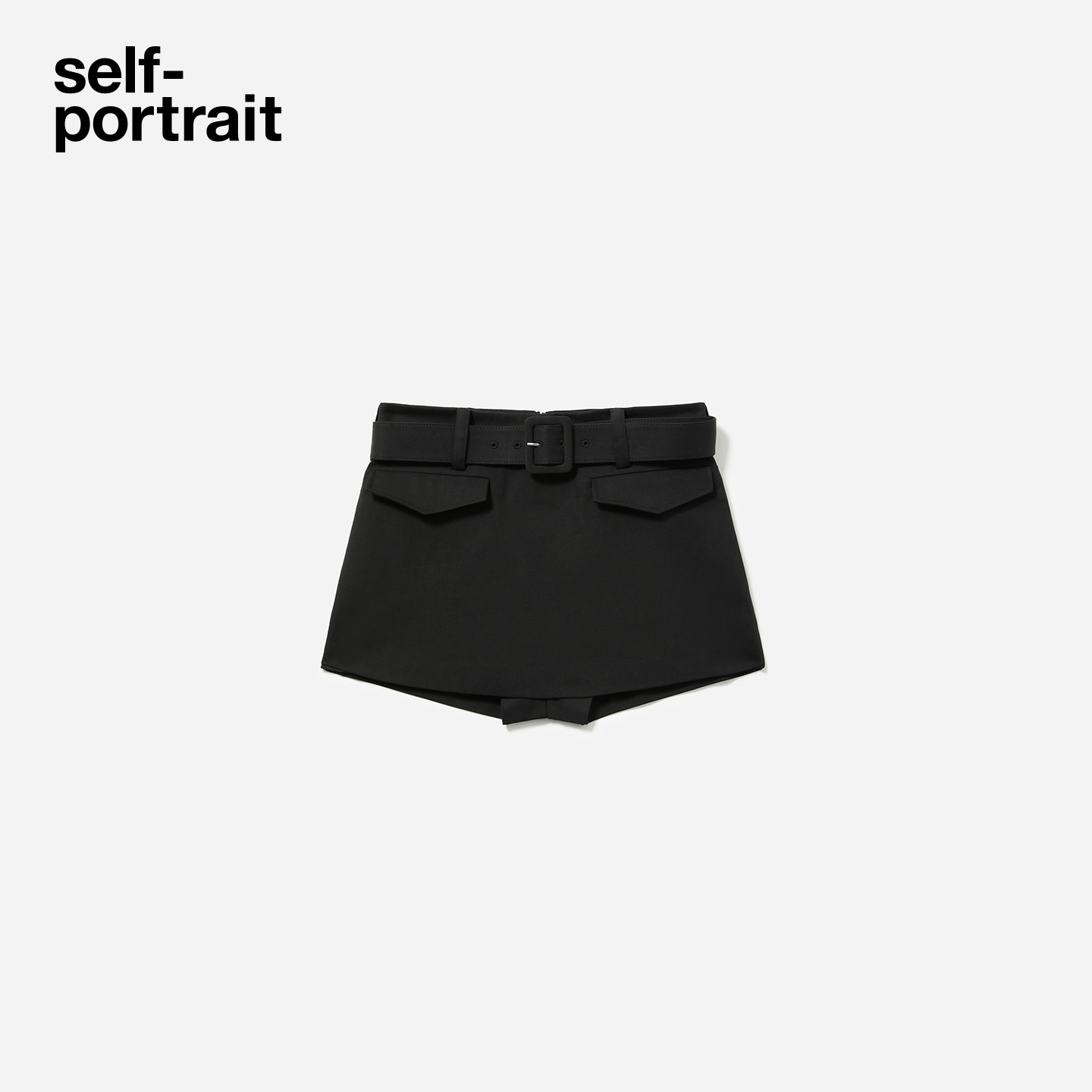 self-portrait 2025秋冬新款经典黑百搭通勤A字棉感混纺短裙裙裤,淘宝优惠券,粉丝福利购,淘宝优惠卷