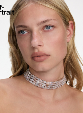 self-portrait方块choker项链