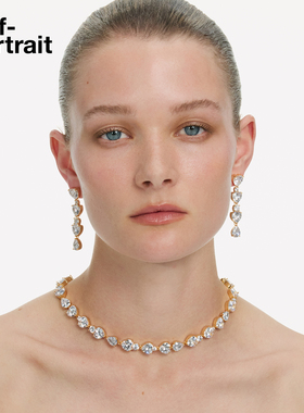 self-portrait心形钻饰项链