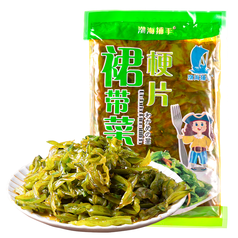 裙带菜梗段400g香辣海藻沙拉海白菜丝梗片大连特产小咸菜当年新货-图3