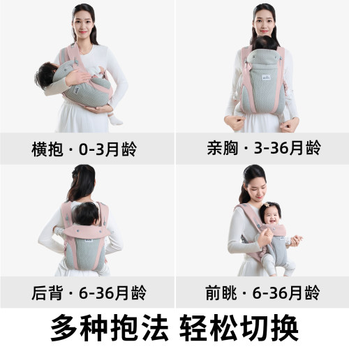 婴儿背带多功能前抱式婴儿背带四季透气轻便外出抱娃神器前后两用 - 图3